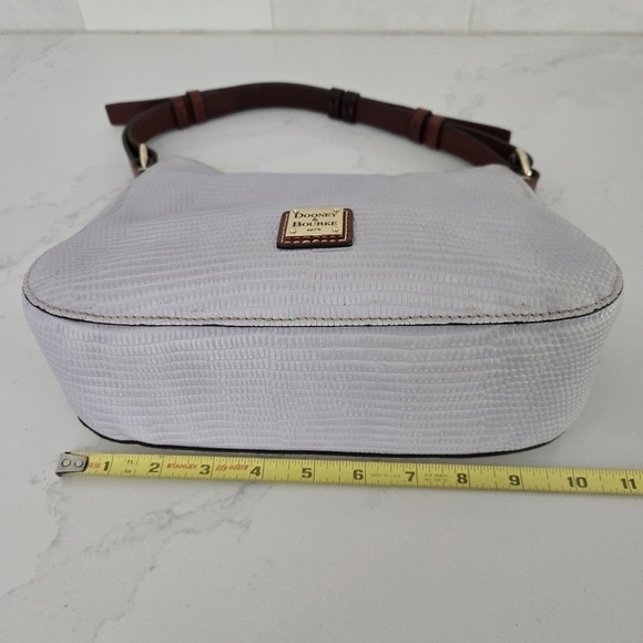 Dooney & Bourke Satchel Lizard Embossed Leather Small Kiley Hobo Handbag Lilac - Picture 9 of 11